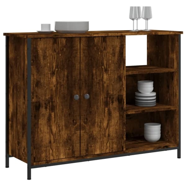 vidaXL Skänk rökfärgad ek 100x33x75 cm konstruerat trä