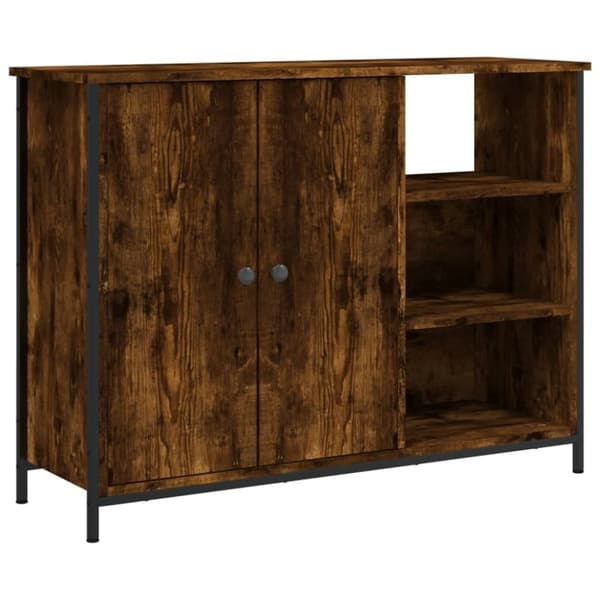 vidaXL Skjenk røkt eik 100x33x75 cm konstruert tre