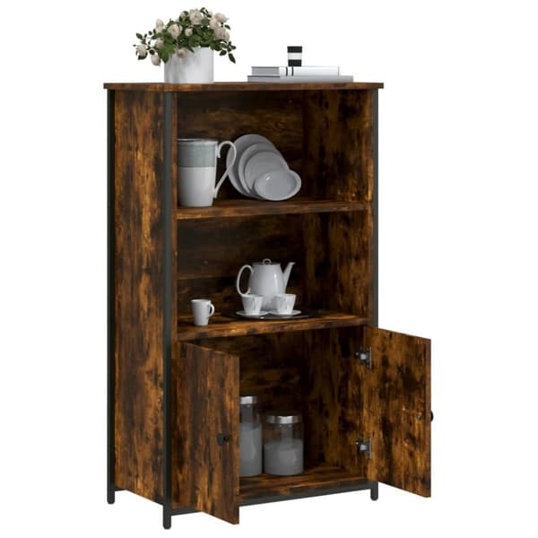 vidaXL skab 62x32x103,5 cm konstrueret træ røget egetræsfarve