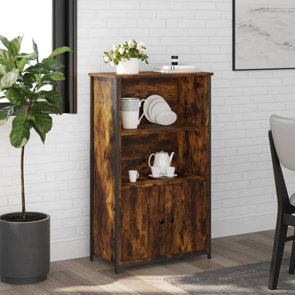 vidaXL skab 62x32x103,5 cm konstrueret træ røget egetræsfarve