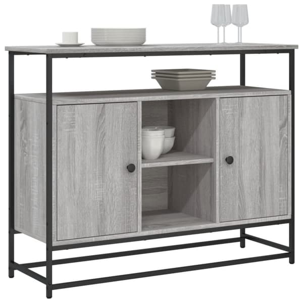 vidaXL Senkki harmaa Sonoma 100x35x80 cm tekninen puu