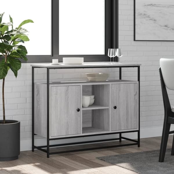 vidaXL Senkki harmaa Sonoma 100x35x80 cm tekninen puu
