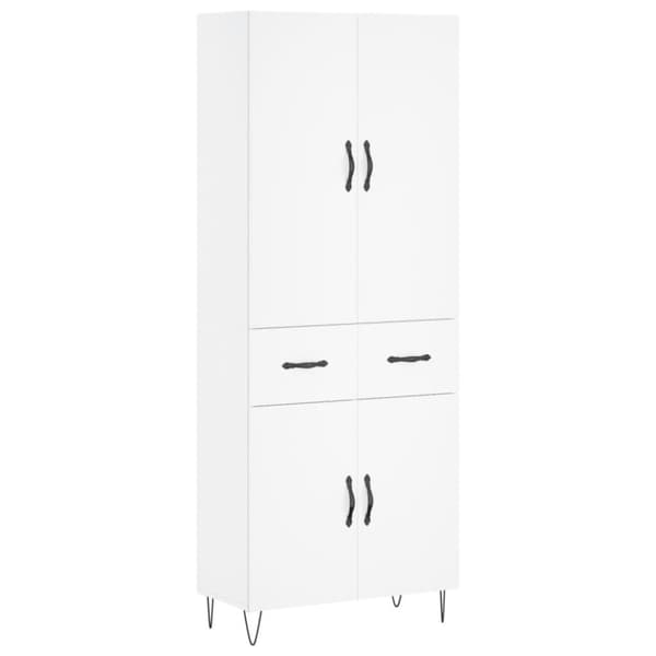 vidaXL højskab 69,5x34x180 cm konstrueret træ hvid