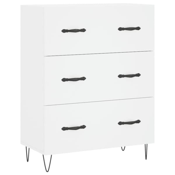 vidaXL Highboard hvit 69,5x34x180 cm konstruert tre