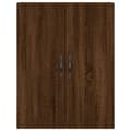 Miniatyrbilde 5 av 11: vidaXL Highboard brun eik 69,5x34x180 cm konstruert tre