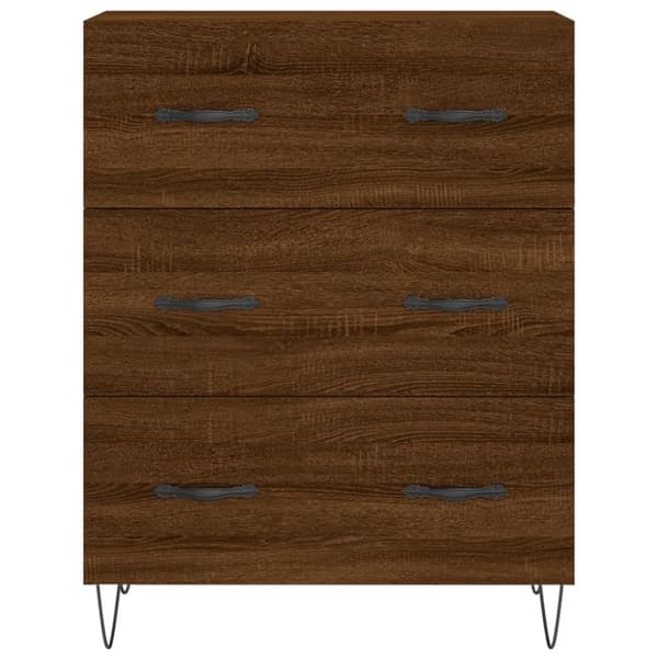 vidaXL Highboard brun eik 69,5x34x180 cm konstruert tre