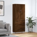 Miniatyrbilde 11 av 11: vidaXL Highboard brun eik 69,5x34x180 cm konstruert tre