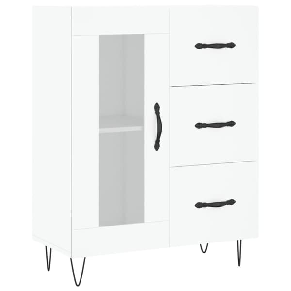 vidaXL Högskåp vit 69,5x34x180 cm konstruerat trä