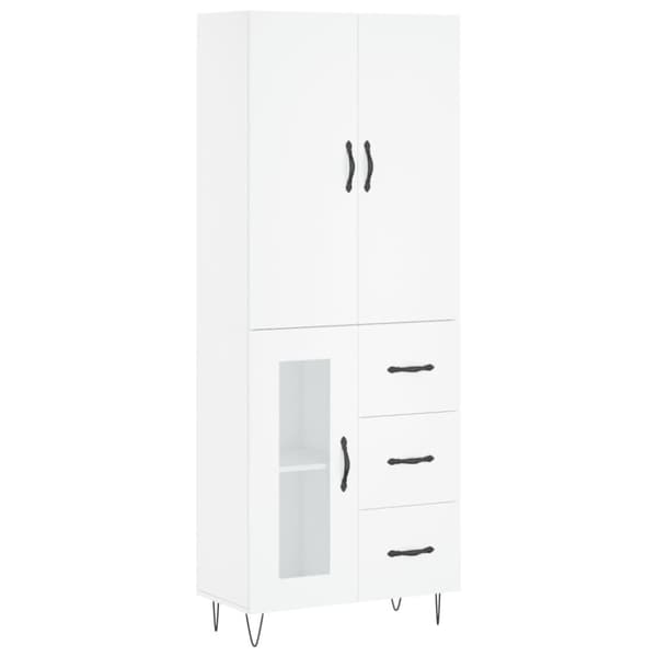 vidaXL Högskåp vit 69,5x34x180 cm konstruerat trä