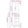 Miniatyrbilde 11 av 11: vidaXL Highboard hvit 34,5x34x180 cm konstruert tre