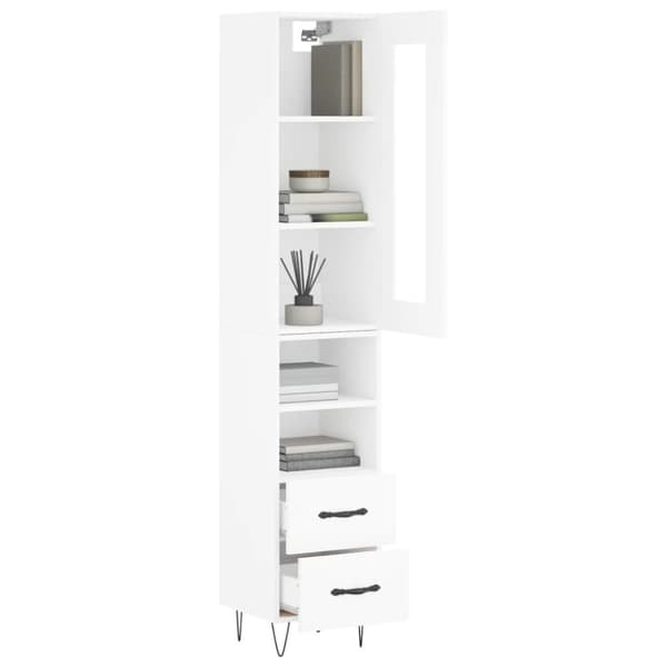 vidaXL Högskåp vit 34,5x34x180 cm konstruerat trä