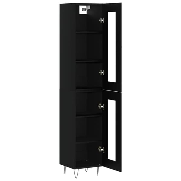 vidaXL Highboard svart 34,5x34x180 cm konstruert tre