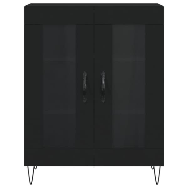 vidaXL højskab 69,5x34x180 cm konstrueret træ sort