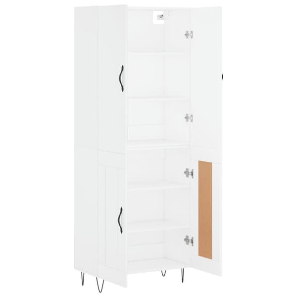 vidaXL højskab 69,5x34x180 cm konstrueret træ hvid