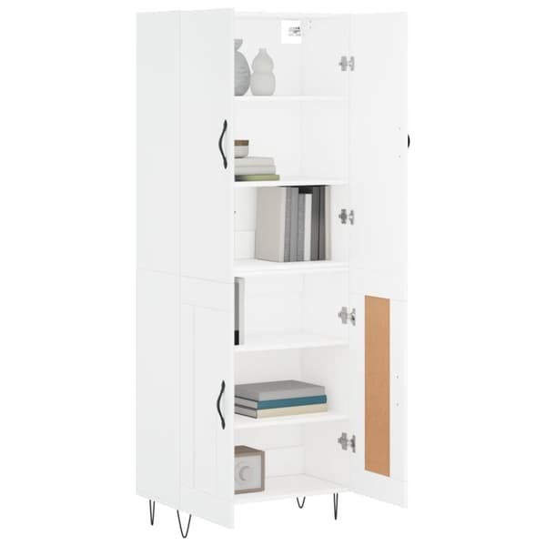 vidaXL højskab 69,5x34x180 cm konstrueret træ hvid