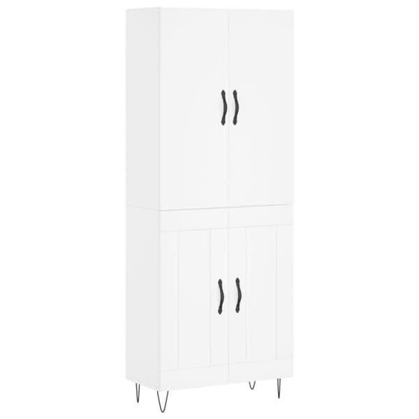 vidaXL højskab 69,5x34x180 cm konstrueret træ hvid