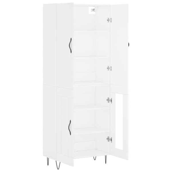 vidaXL højskab 69,5x34x180 cm konstrueret træ hvid