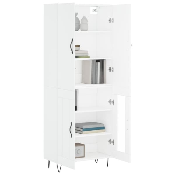 vidaXL højskab 69,5x34x180 cm konstrueret træ hvid