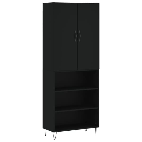 vidaXL Kaappi musta 69,5x34x180 cm tekninen puu