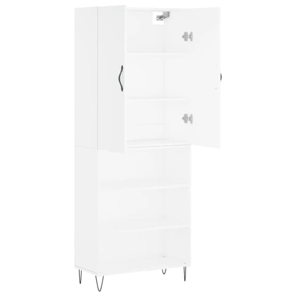 vidaXL højskab 69,5x34x180 cm konstrueret træ hvid