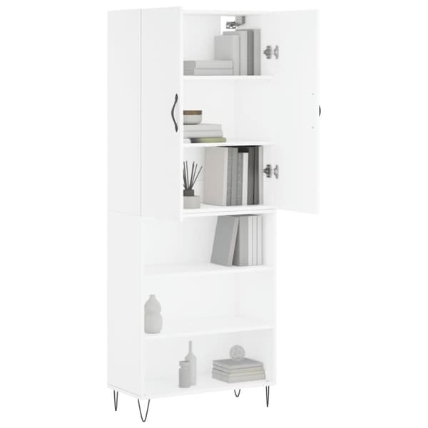 vidaXL højskab 69,5x34x180 cm konstrueret træ hvid