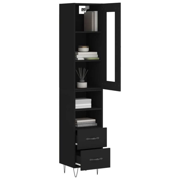 vidaXL skab 34,5x34x180 cm konstrueret træ sort