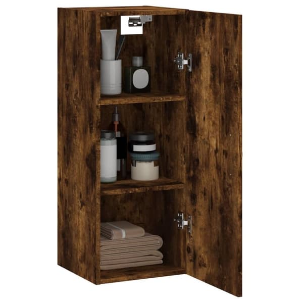 vidaXL Väggskåp rökfärgat ek 34,5x34x90 cm konstruerat trä