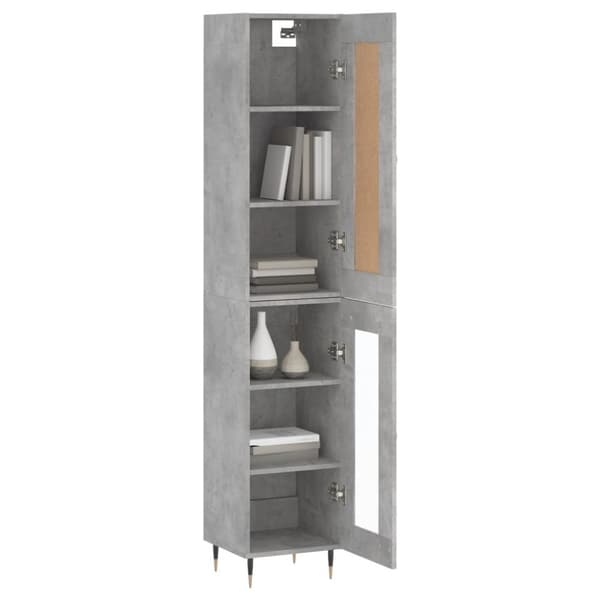 vidaXL skab 34,5x34x180 cm konstrueret træ betongrå