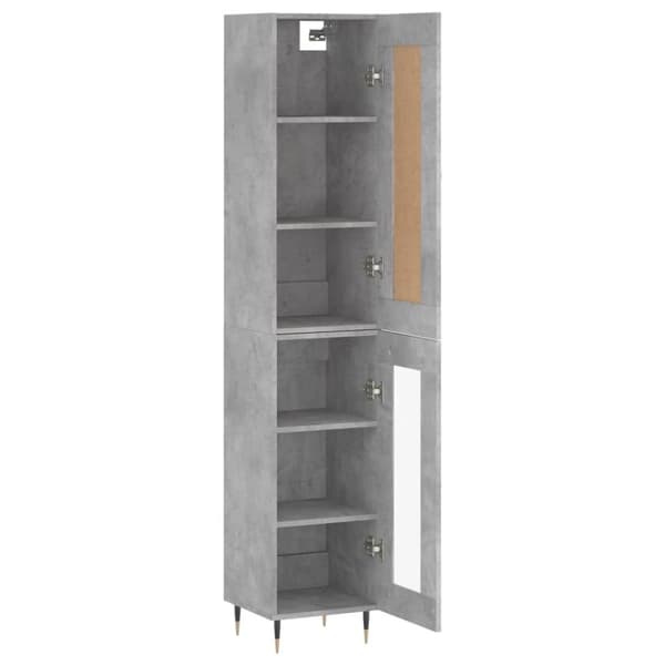 vidaXL skab 34,5x34x180 cm konstrueret træ betongrå