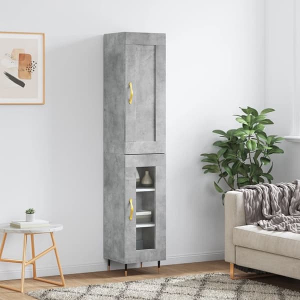 vidaXL skab 34,5x34x180 cm konstrueret træ betongrå