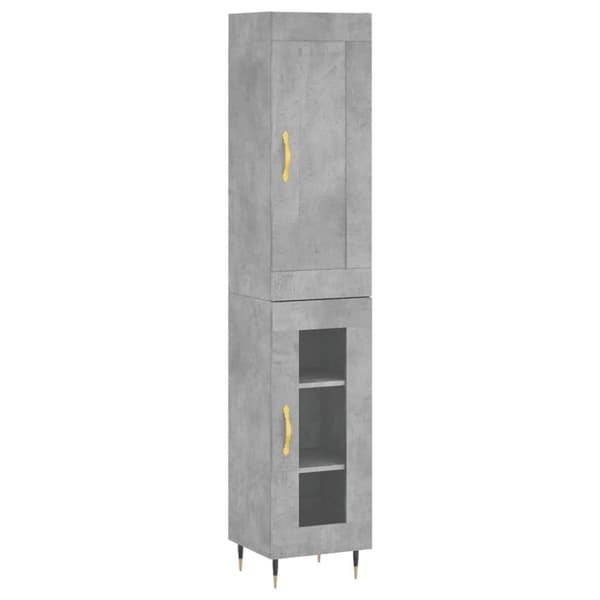 vidaXL skab 34,5x34x180 cm konstrueret træ betongrå