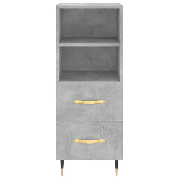 vidaXL Highboard betonggrå 34,5x34x180 cm konstruert tre