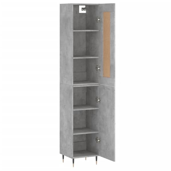 vidaXL Highboard betonggrå 34,5x34x180 cm konstruert tre