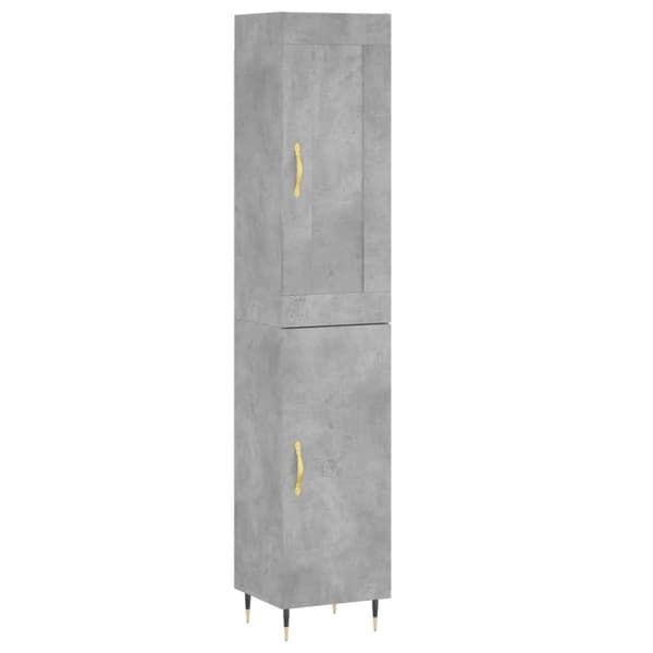 vidaXL Highboard betonggrå 34,5x34x180 cm konstruert tre