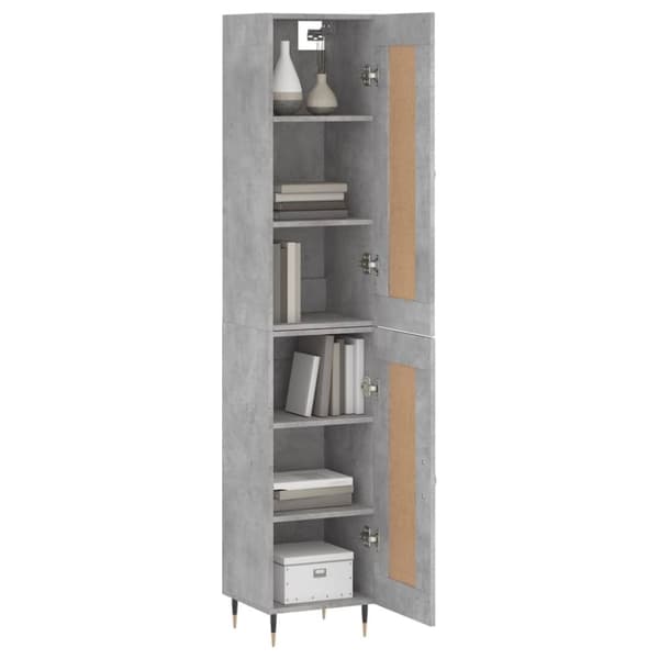 vidaXL skab 34,5x34x180 cm konstrueret træ betongrå