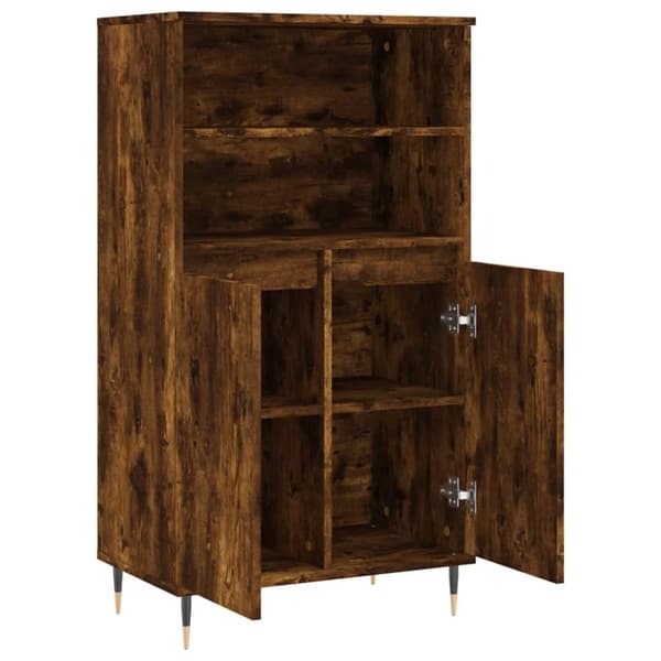 vidaXL Highboard røkt eik 60x36x110 cm konstruert tre