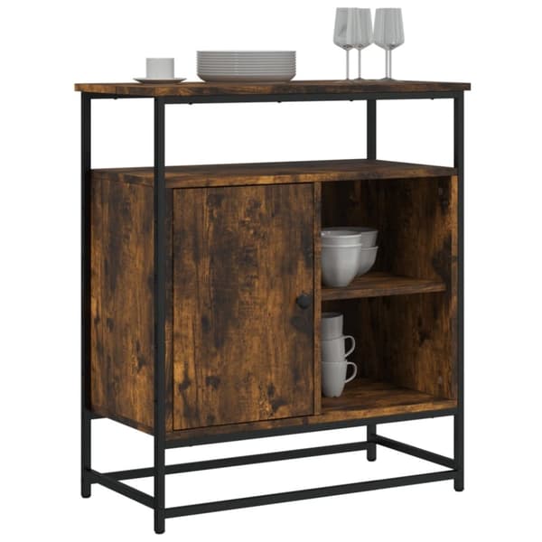 vidaXL Skjenk røkt eik 69x35x80 cm konstruert tre