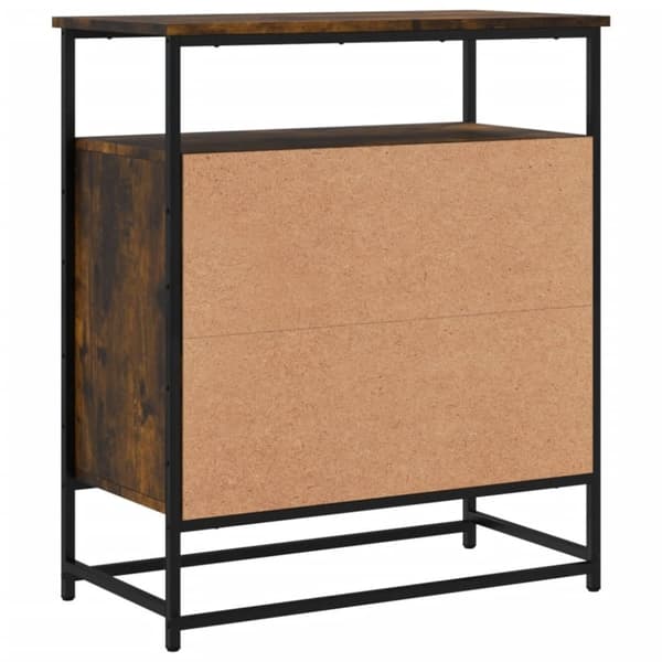 vidaXL Skjenk røkt eik 69x35x80 cm konstruert tre