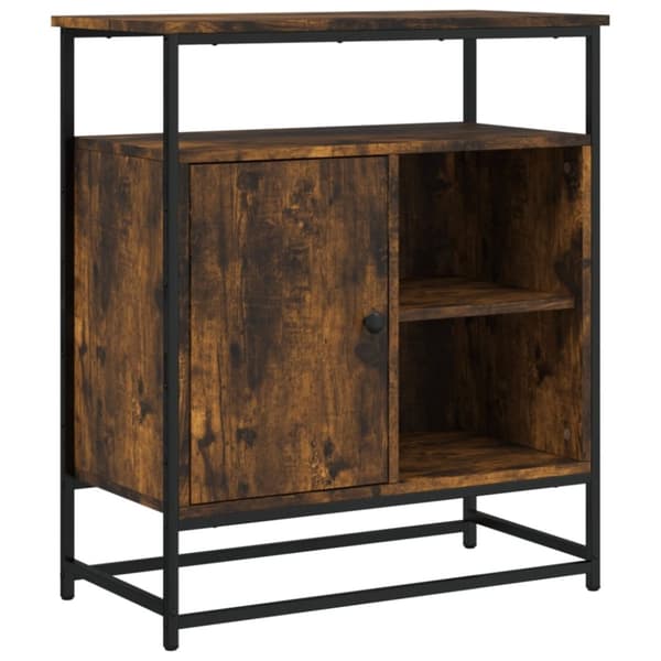 vidaXL Skjenk røkt eik 69x35x80 cm konstruert tre