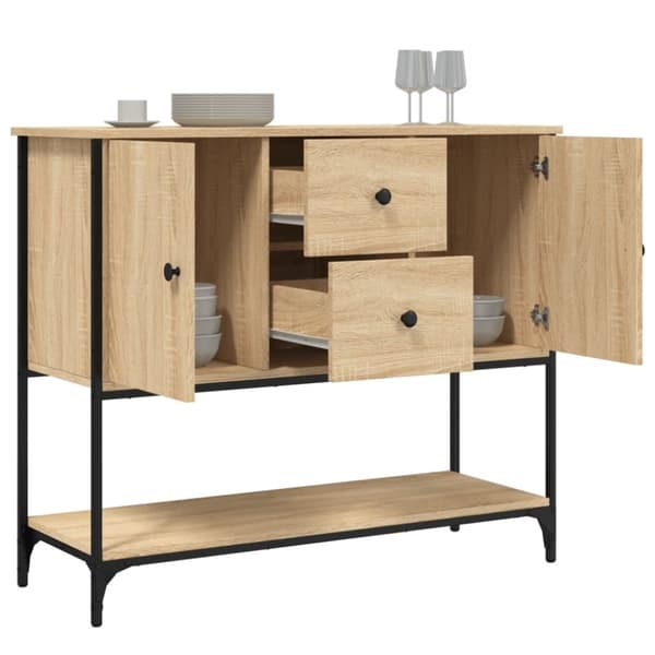 vidaXL Skjenk sonoma eik 100x36x85 cm konstruert tre