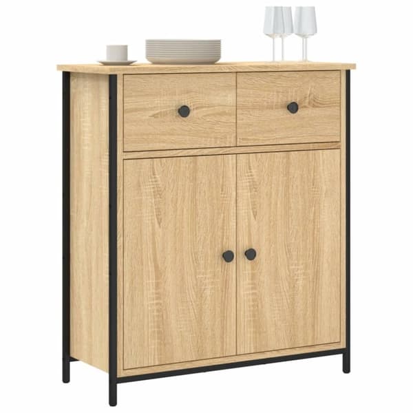 vidaXL Skjenk sonoma eik 70x30x80 cm konstruert tre