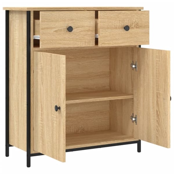 vidaXL Skjenk sonoma eik 70x30x80 cm konstruert tre