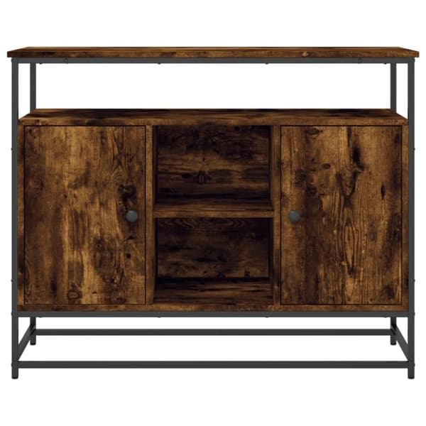vidaXL Skjenk røkt eik 100x35x80 cm konstruert tre