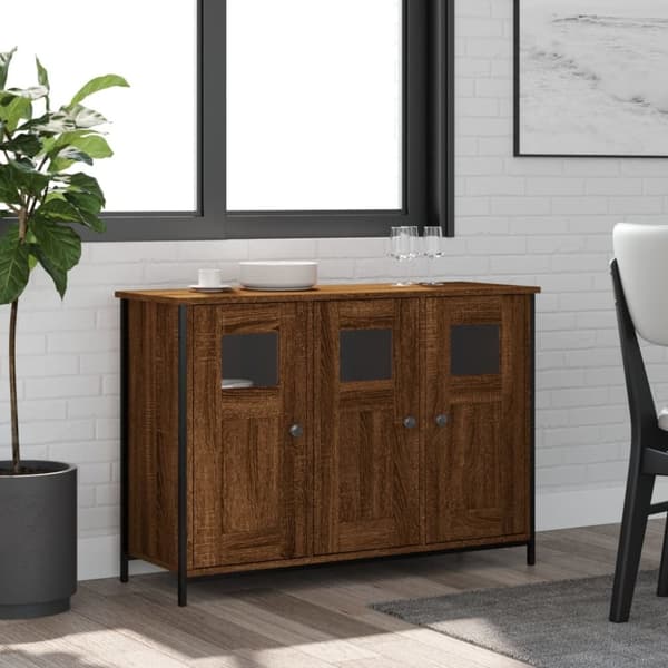 vidaXL Senkki ruskea tammi 100x35x70 cm tekninen puu