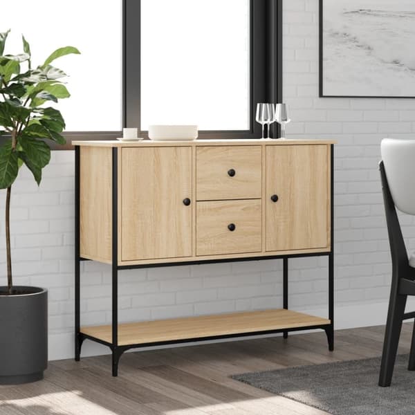vidaXL skænk 100x36x85 cm konstrueret træ sonoma-eg