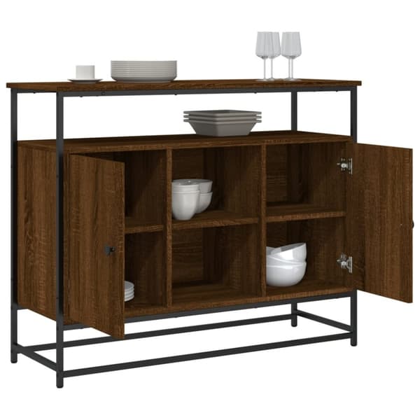 vidaXL Senkki ruskea tammi 100x35x80 cm tekninen puu