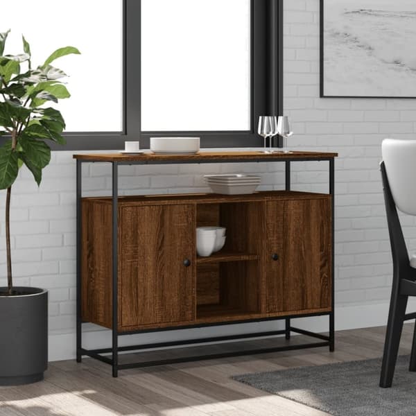 vidaXL Senkki ruskea tammi 100x35x80 cm tekninen puu