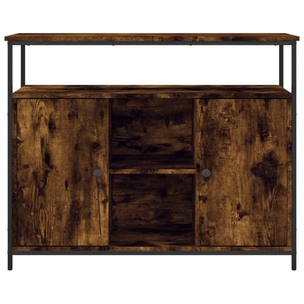 vidaXL skænk 100x35x80 cm konstrueret træ røget egetræsfarve