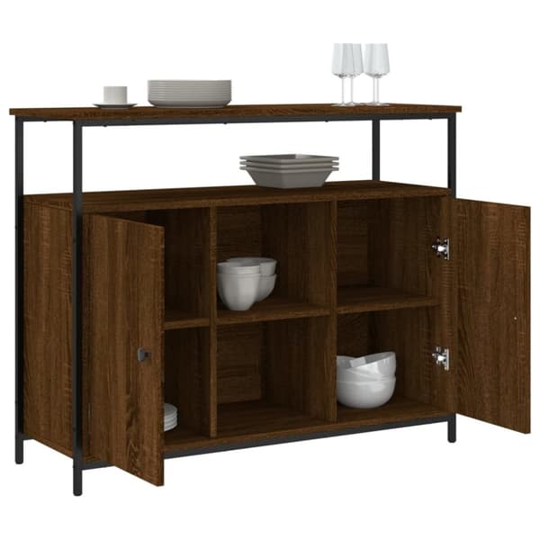 vidaXL skænk 100x35x80 cm konstrueret træ brun egetræsfarve