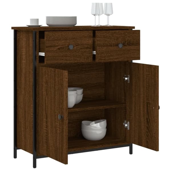 vidaXL Skjenk brun eik 70x30x80 cm konstruert tre